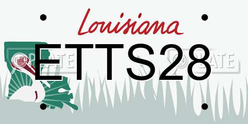ETTS28 Louisiana License Plate