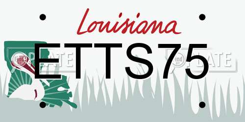 ETTS75 Louisiana License Plate
