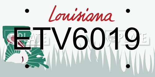 ETV6019 Louisiana License Plate