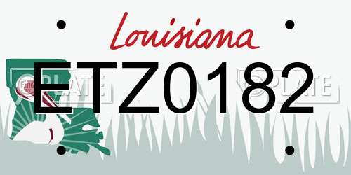ETZ0182 Louisiana License Plate
