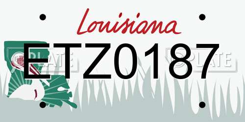 ETZ0187 Louisiana License Plate