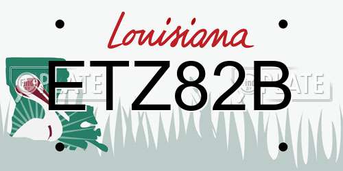 ETZ82B Louisiana License Plate