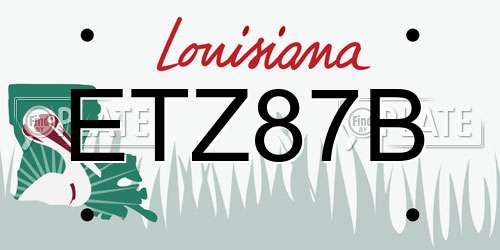 ETZ87B Louisiana License Plate