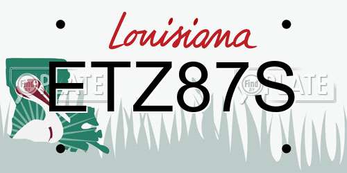 ETZ87S Louisiana License Plate