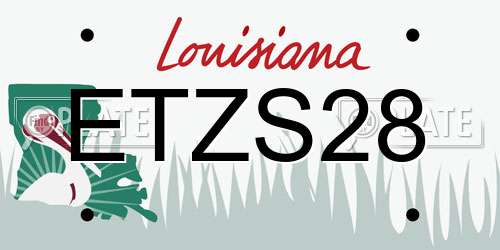ETZS28 Louisiana License Plate