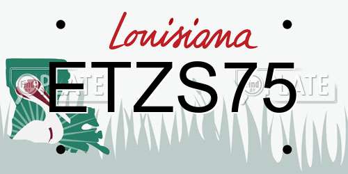 ETZS75 Louisiana License Plate