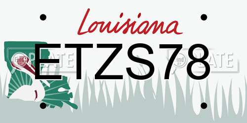 ETZS78 Louisiana License Plate
