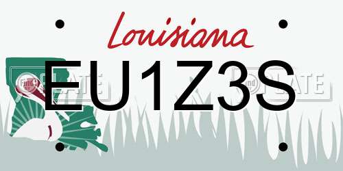 EU1Z3S Louisiana License Plate