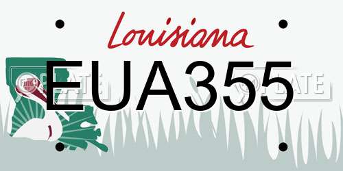 EUA355 Louisiana License Plate