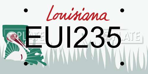 EUI235 Louisiana License Plate