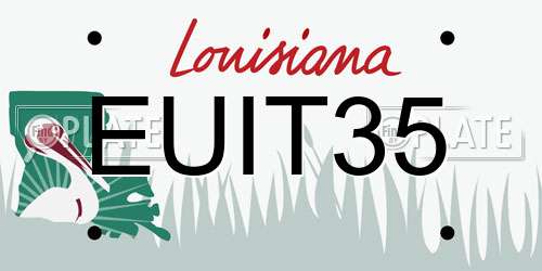 EUIT35 Louisiana License Plate