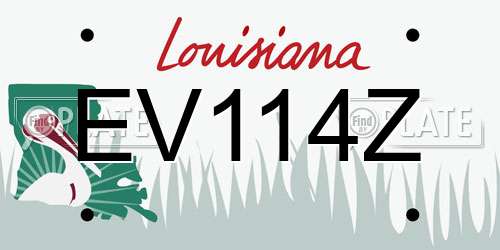 EV114Z Louisiana License Plate