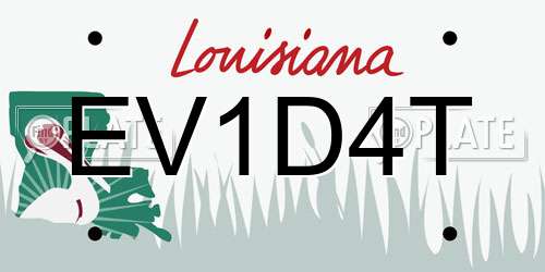 EV1D4T Louisiana License Plate