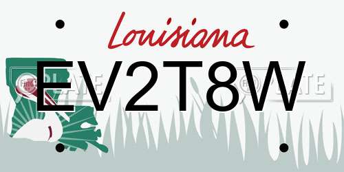 EV2T8W Louisiana License Plate