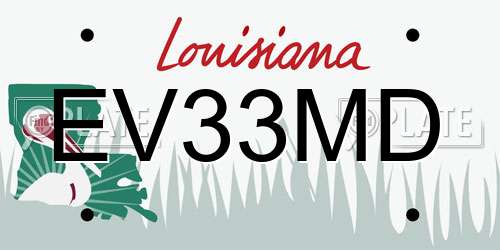 EV33MD Louisiana License Plate