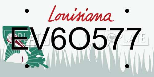 EV6O577 Louisiana License Plate