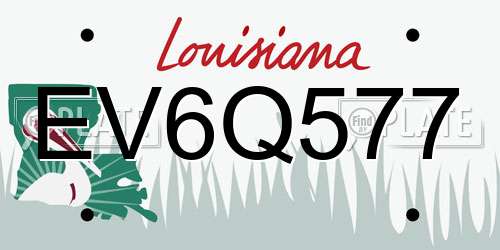 EV6Q577 Louisiana License Plate