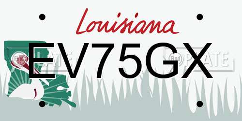 EV75GX Louisiana License Plate