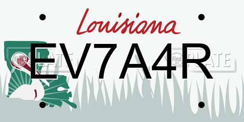 EV7A4R Louisiana License Plate