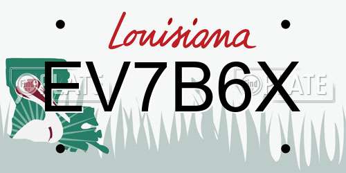 EV7B6X Louisiana License Plate