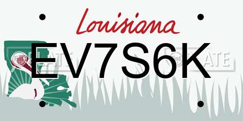 EV7S6K Louisiana License Plate