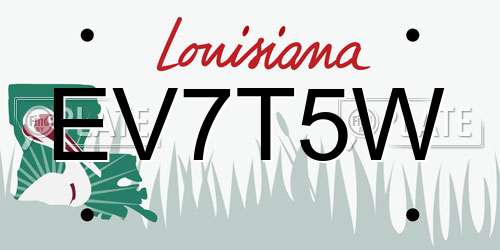 EV7T5W Louisiana License Plate