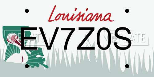EV7Z0S Louisiana License Plate