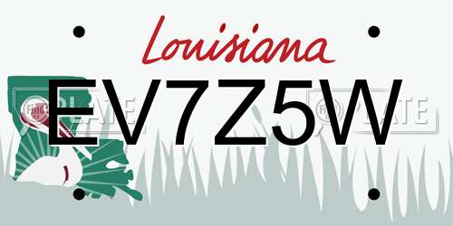 EV7Z5W Louisiana License Plate