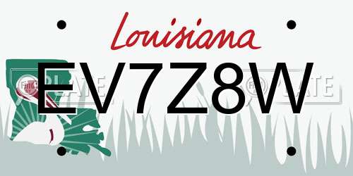 EV7Z8W Louisiana License Plate