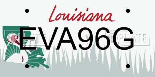 EVA96G Louisiana License Plate