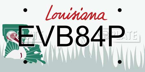 EVB84P Louisiana License Plate