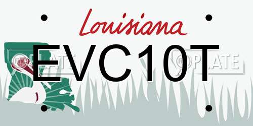 EVC10T Louisiana License Plate