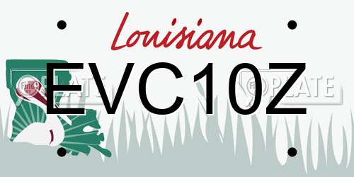 EVC10Z Louisiana License Plate