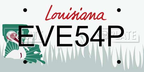 EVE54P Louisiana License Plate