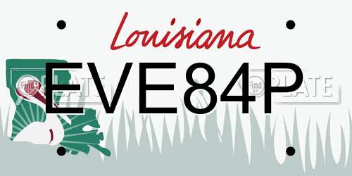 EVE84P Louisiana License Plate