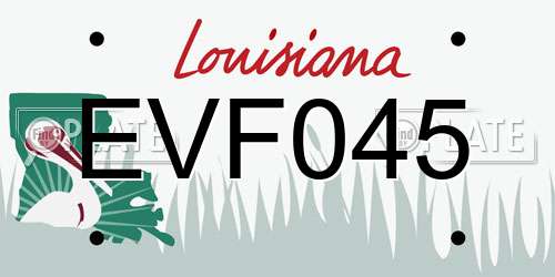 EVF045 Louisiana License Plate