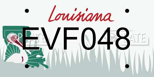 EVF048 Louisiana License Plate