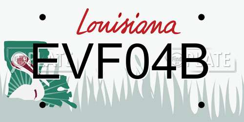 EVF04B Louisiana License Plate