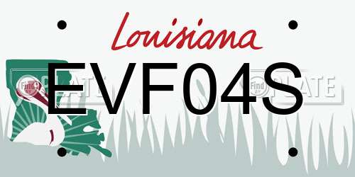 EVF04S Louisiana License Plate