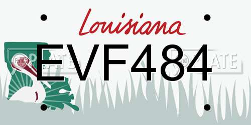 EVF484 Louisiana License Plate