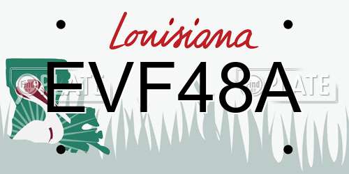 EVF48A Louisiana License Plate