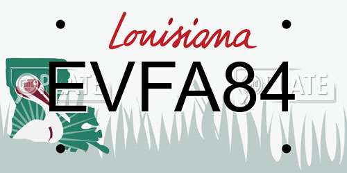 EVFA84 Louisiana License Plate
