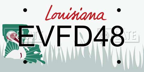 EVFD48 Louisiana License Plate