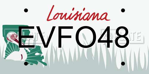 EVFO48 Louisiana License Plate