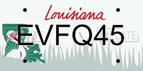 EVFQ45 Louisiana License Plate