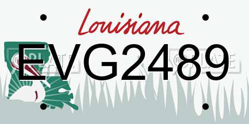 EVG2489 Louisiana License Plate