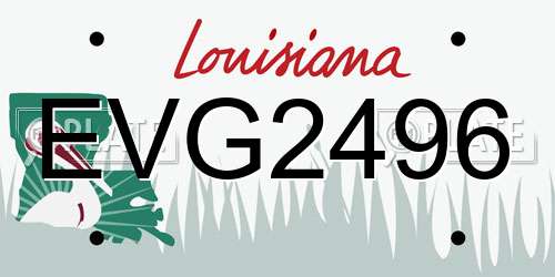 EVG2496 Louisiana License Plate