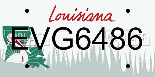 EVG6486 Louisiana License Plate