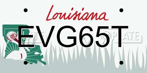 EVG65T Louisiana License Plate