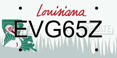 EVG65Z Louisiana License Plate